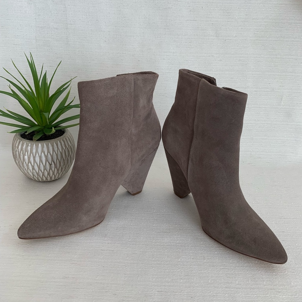 Splendid Neva Taupe Gray Suede Ankle Booties Women's 8.5 - Picture 9 of 12